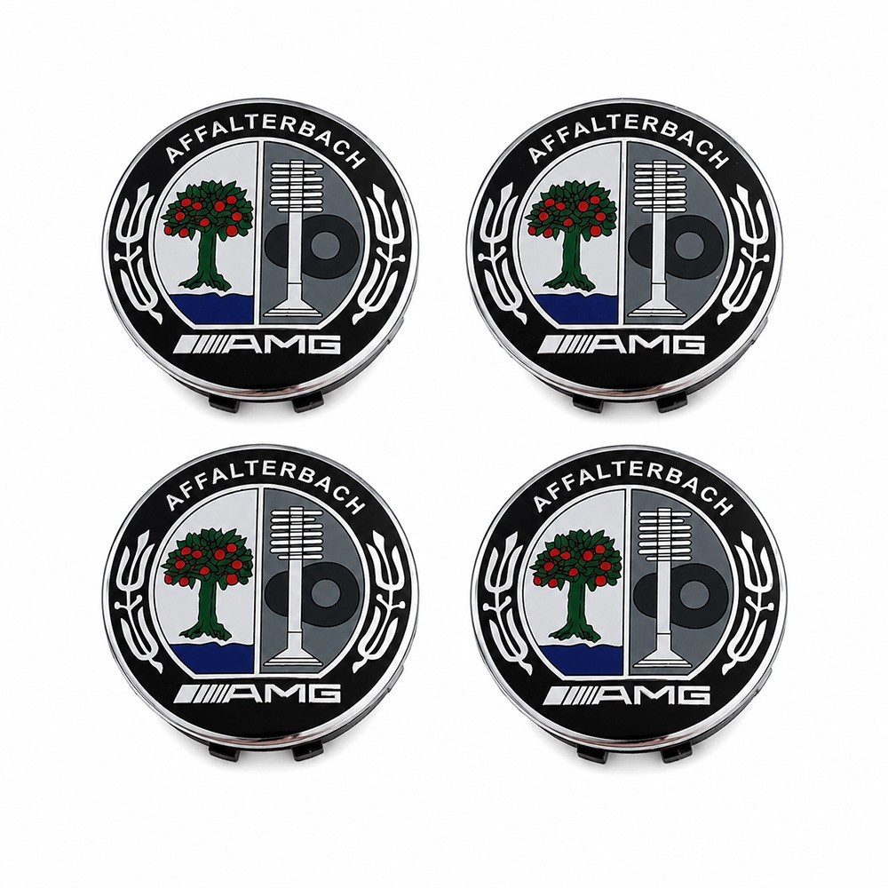 4 Wheel Center Caps AMG Affalterbach Emblem 75MM Mercedes Benz Rim 4 Wheel Center Caps AMG Affalterbach Emblem 75MM Mercedes Benz Rim