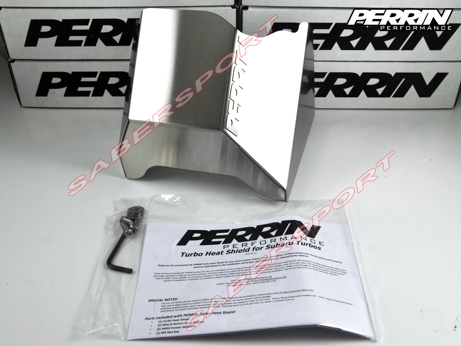 Perrin Stainless Steel Turbo Heat Shield for Subaru 2002-2014 WRX /2004-2021 STI