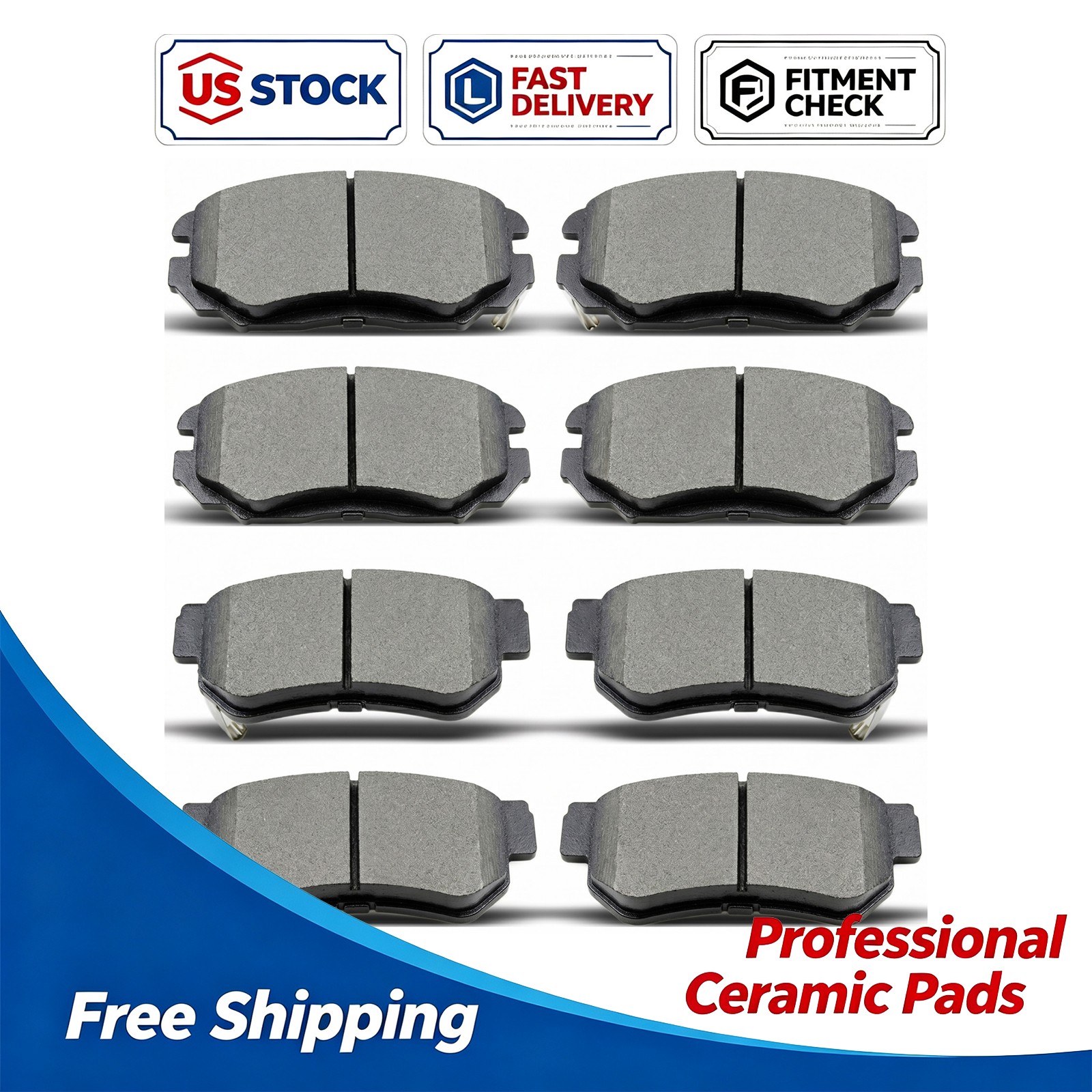 Front & Rear Ceramic Brake Pad Set For Hyundai Sonata 2006-2008 AZERA 2006-2009