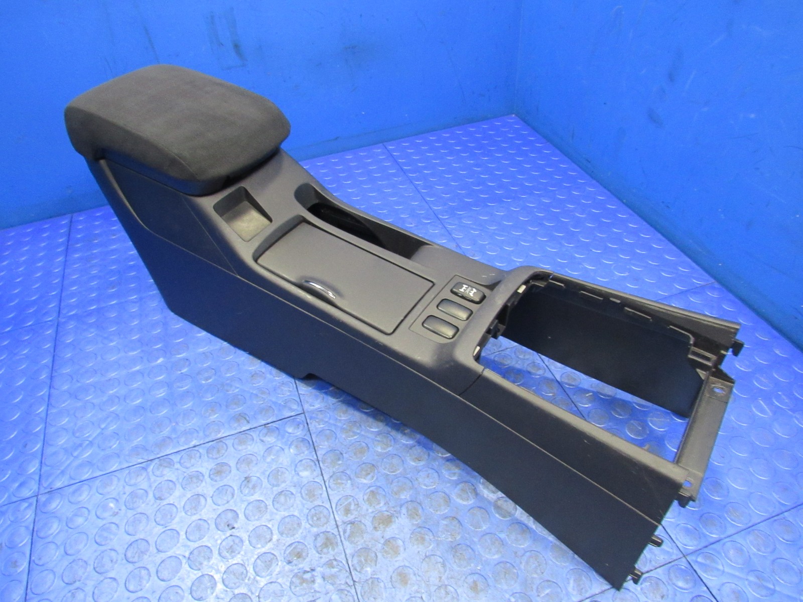 08-17 Mitsubishi Lancer Center Floor Console Suede Armrest Storage Black 3669