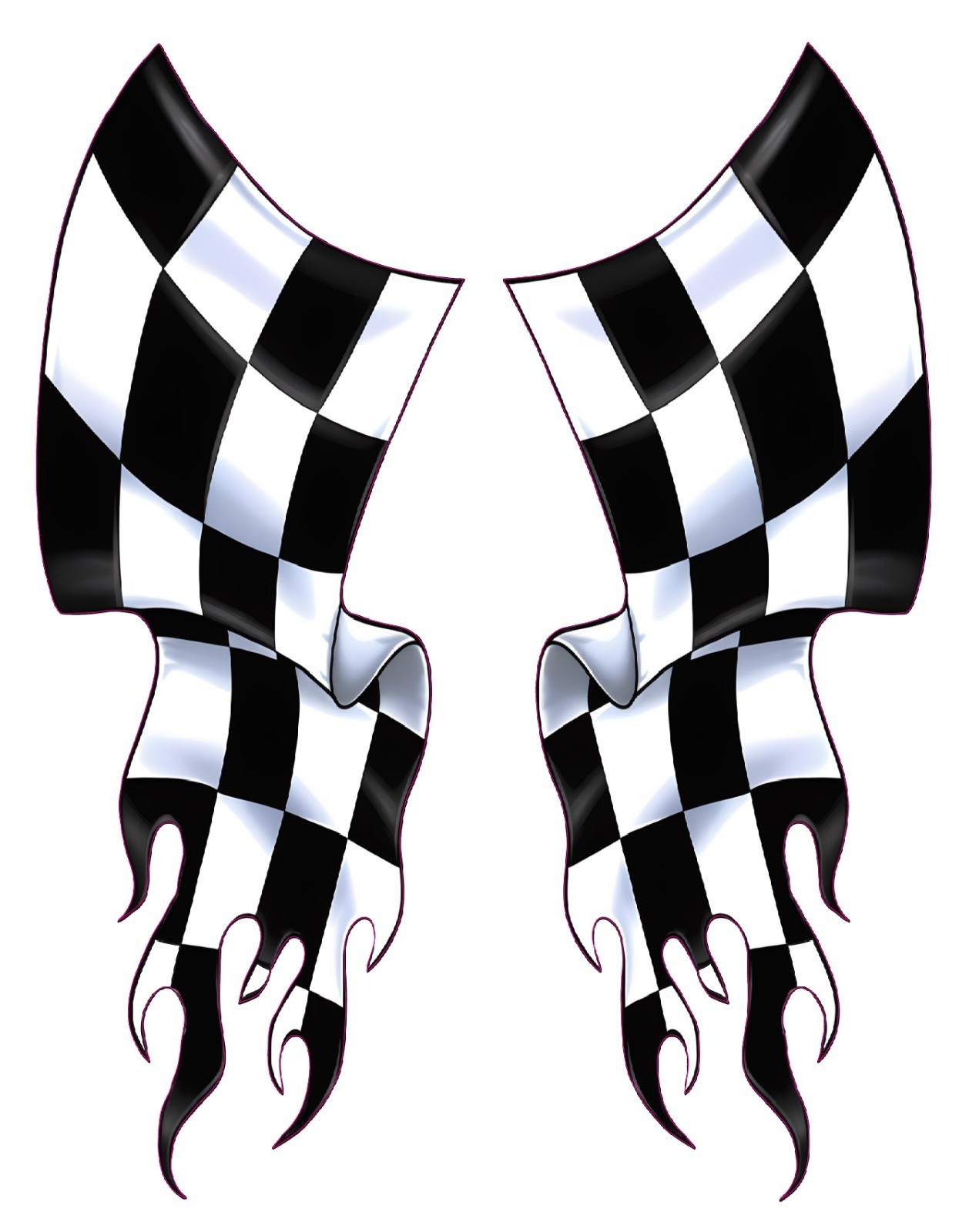Waving Checkered Flag Stripe Kit Large Pair 36\ Waving Checkered Flag Stripe Kit Large Pair 36\