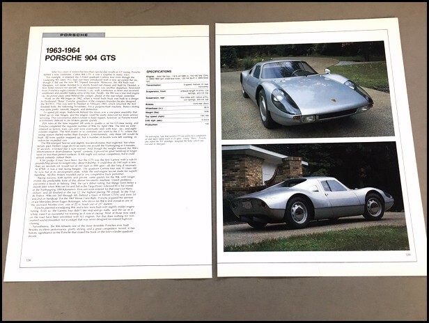Porsche 904GTS Car Review Print Article with Specs 1964 1963 P338 Porsche 904GTS Car Review Print Article with Specs 1964 1963 P338