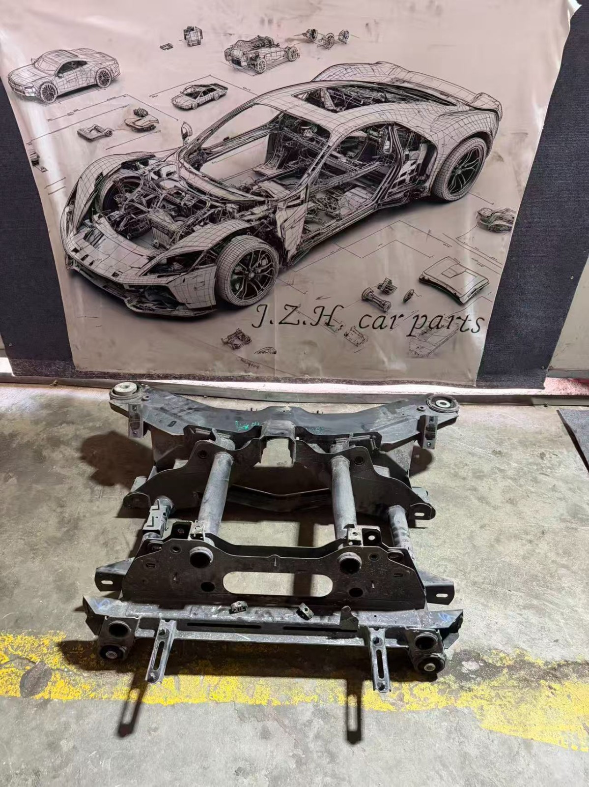 Used,For 10-16 Bentley Mulsanne SUB-FRAME WITH RUBBER MOUNTING OEM PN 3Y0505235H