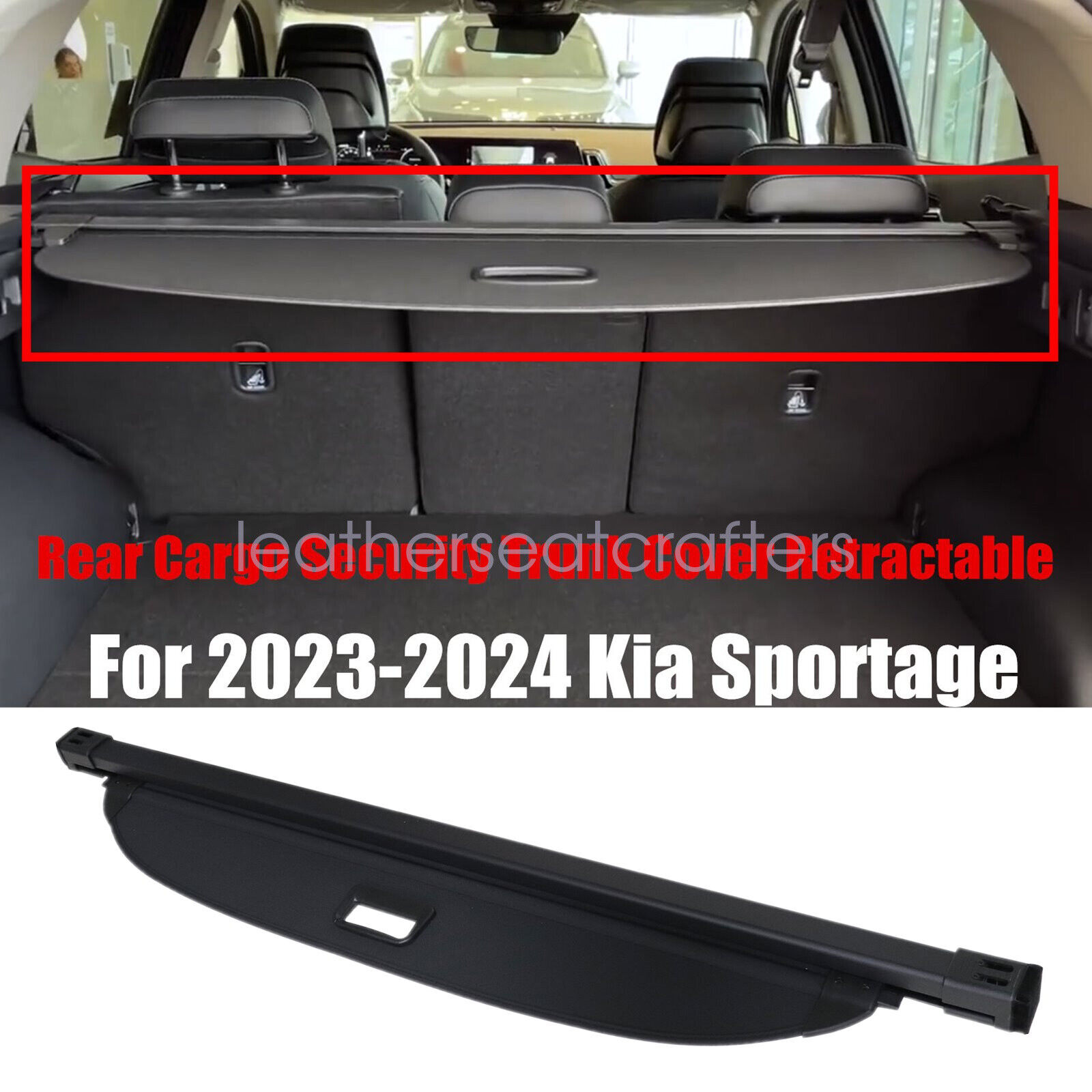For 2023-2024 Kia Sportage Hybrid EX SX Rear Trunk Retractable Cargo Shade Cover