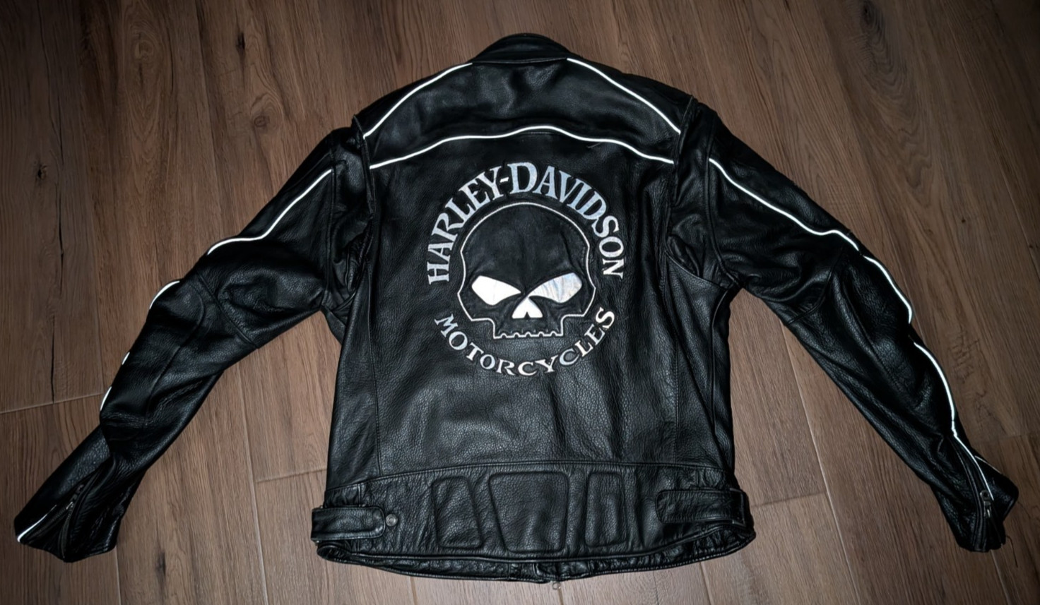 Harley Davidson Willie G Reflective Skull Leather Jacket w/liner - Mens XL 98099