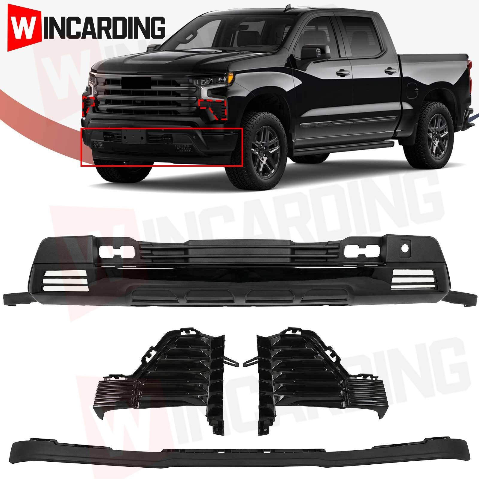 For 2022-24 Chevy Silverado 1500 Front Bumper Cover Lower Valance Skid Plate BLK