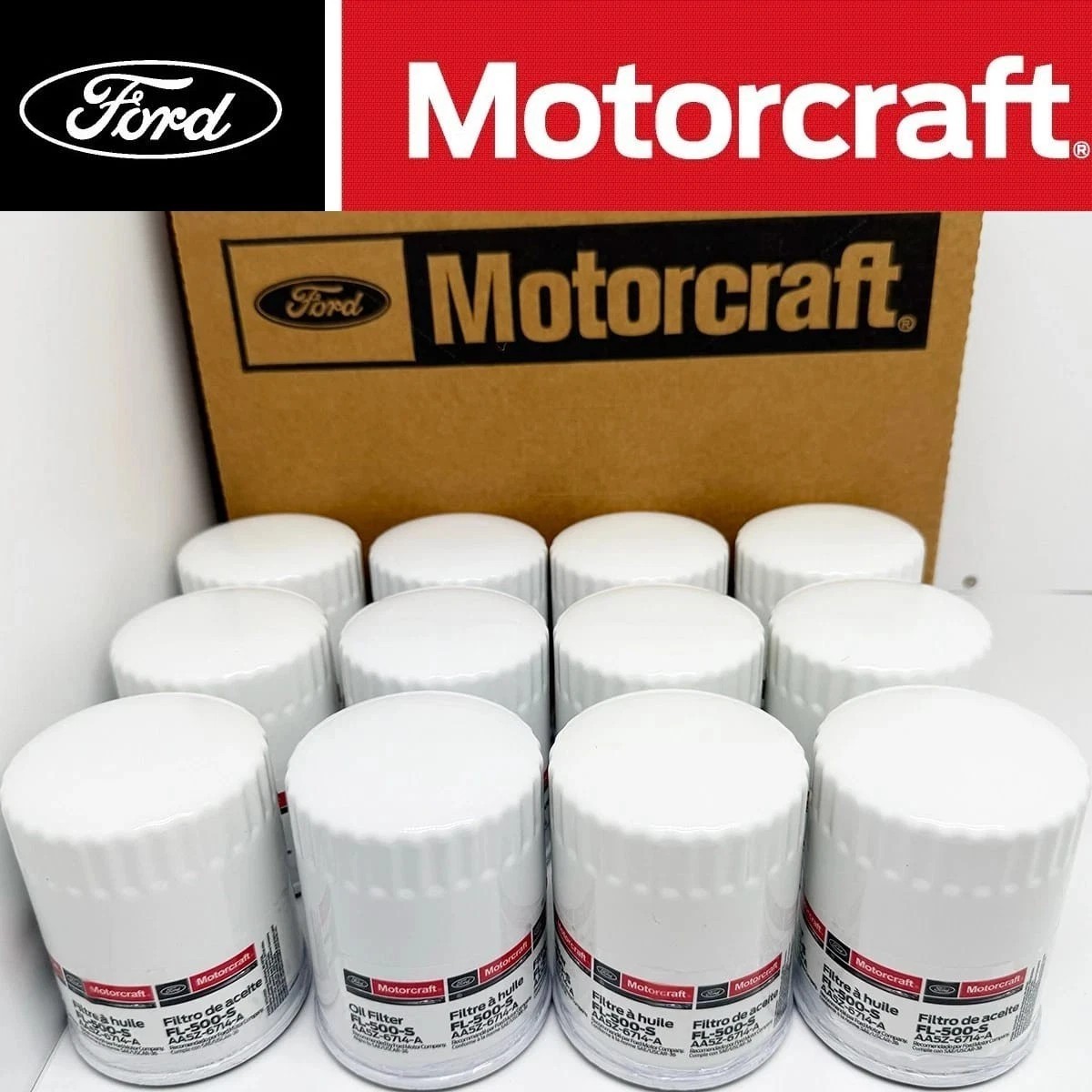 FORD Motorcraft FL500S OEM GENUINE Engine Oil Filter FL-500S (pack of 12pc)
