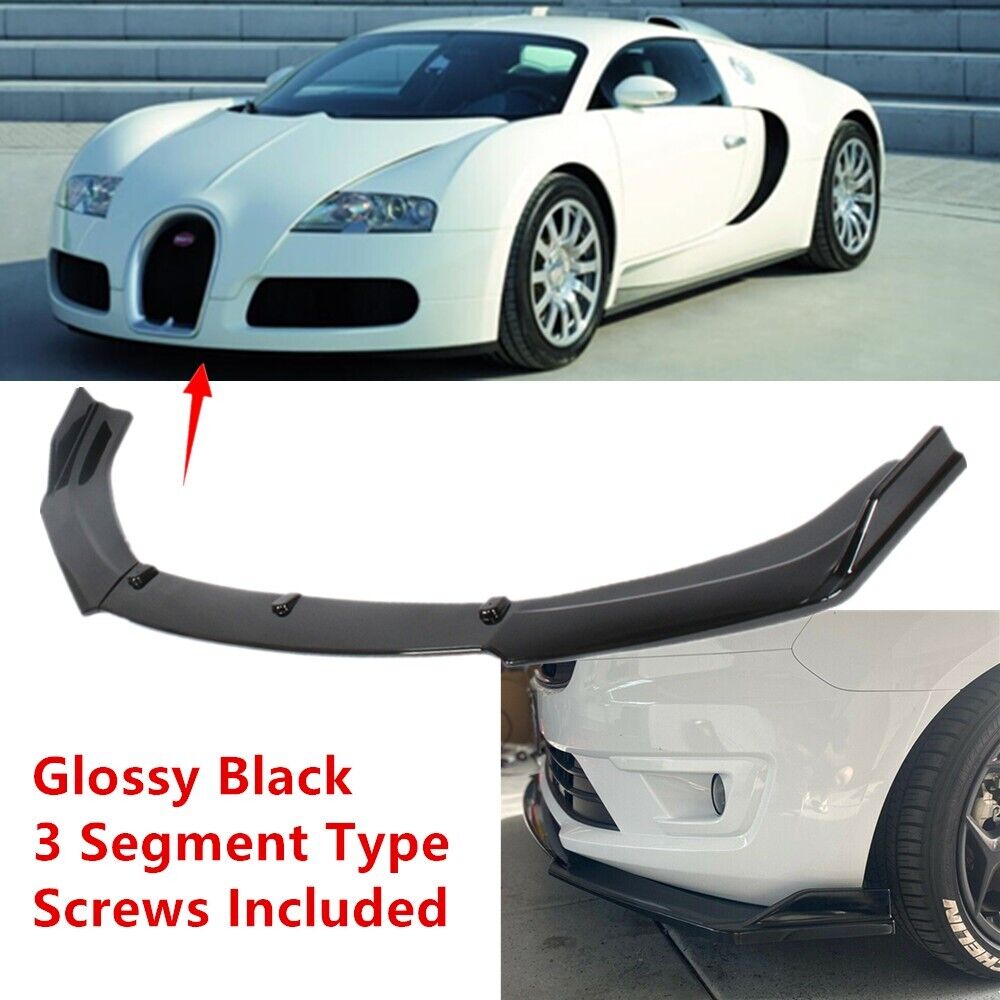 Fit For Bugatti Veyron 06-12 Universal Front Bumper Lip Spoiler Splitter Black