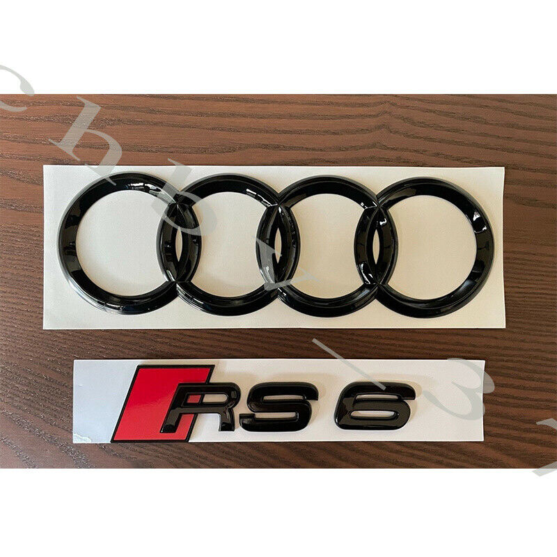 Audi RS6 Gloss Black Rear Set Boot Trunk Emblem Badge for Audi A6 RS6