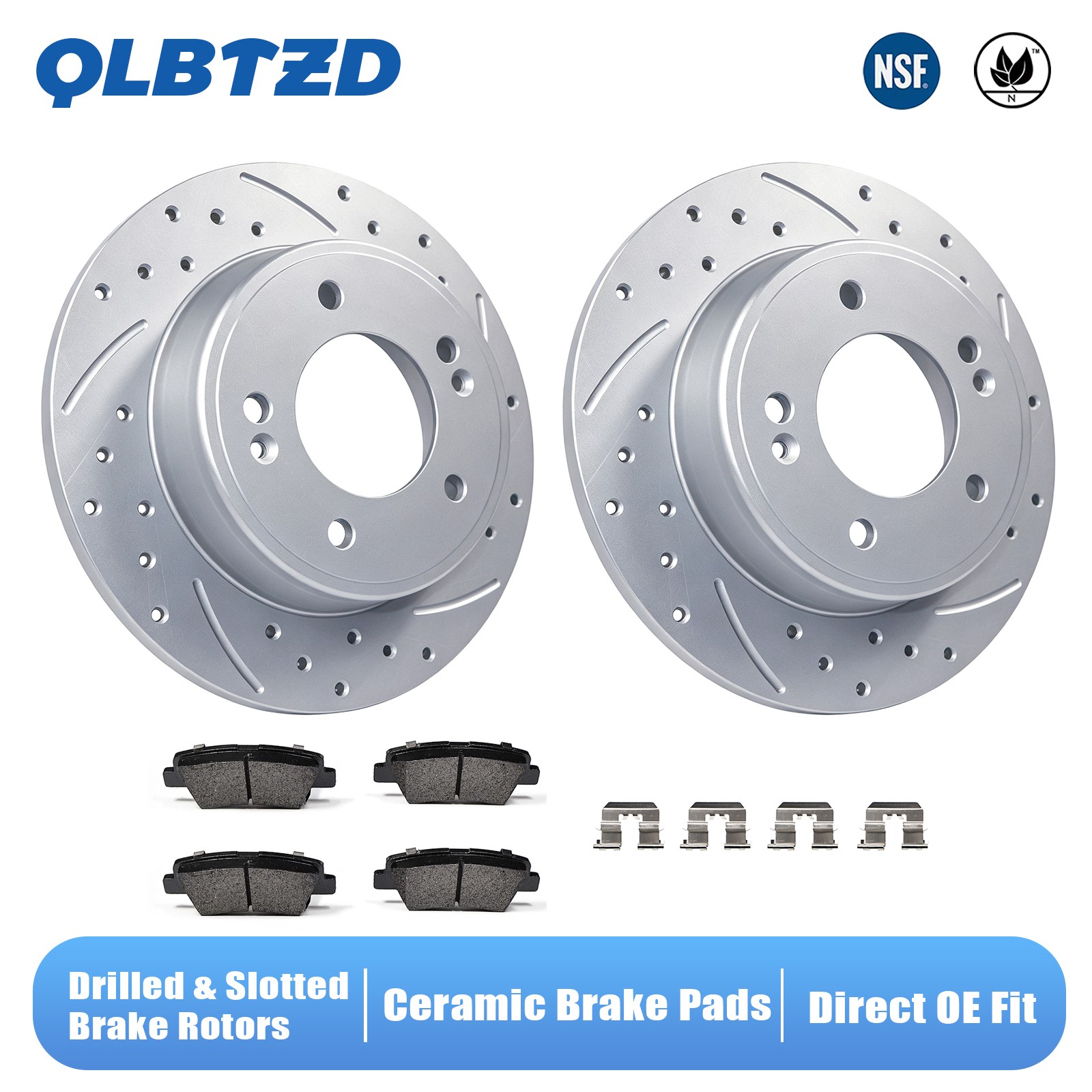 Rear Brake Rotors Ceramic Pads for Hyundai Elantra Veloster Kia Forte Koup Soul
