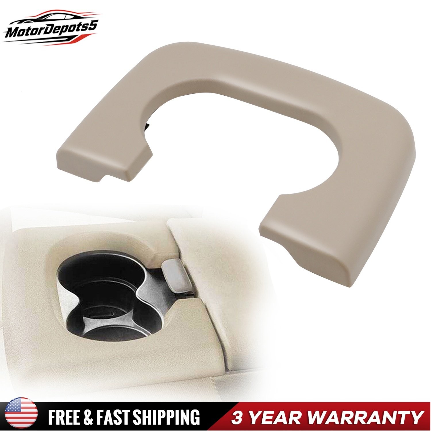 For 1997-2003 Ford F150 Center Console Cup Holder Armrest Pad Replacement Beige