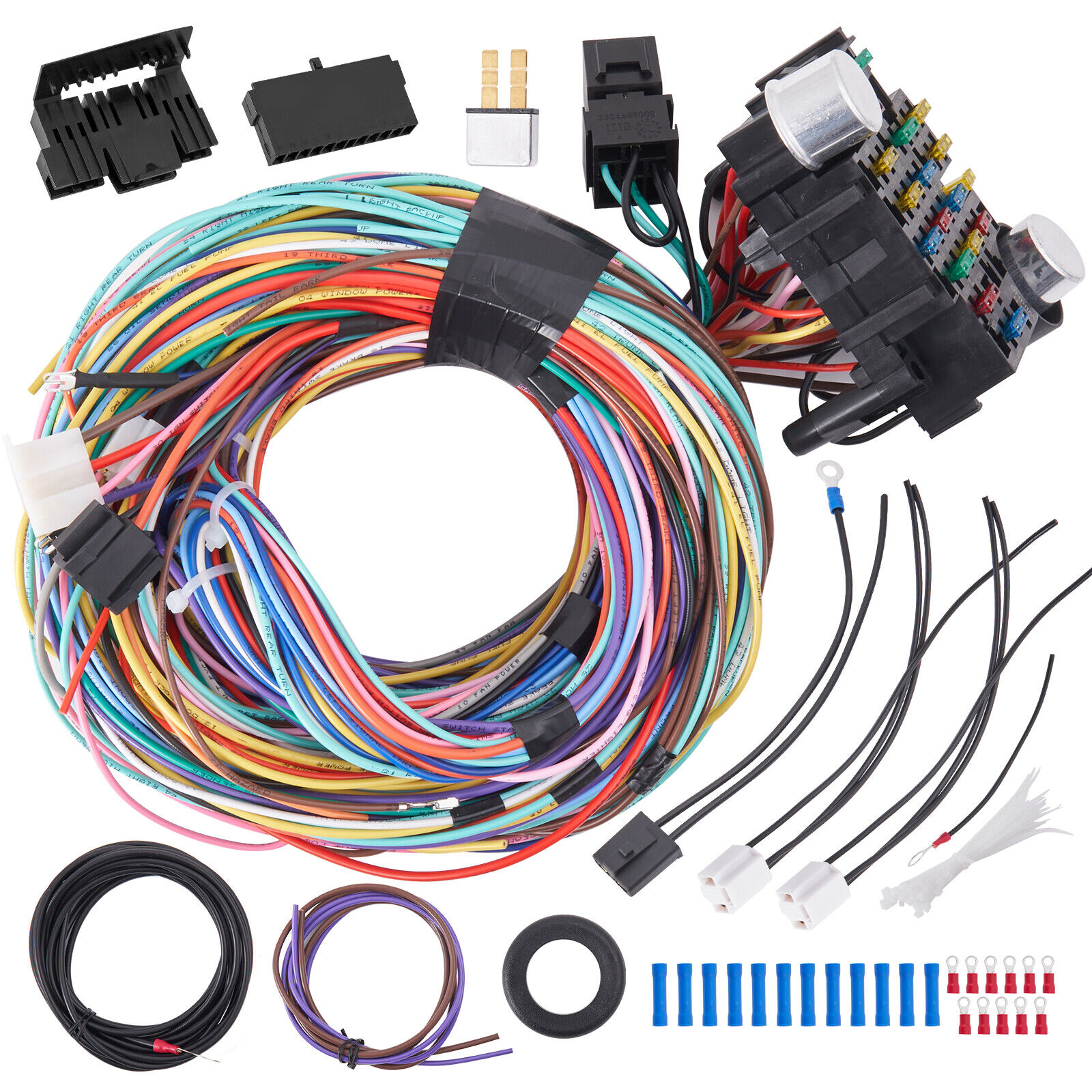 21 Circuit Wiring Harness Universal Extra long Wires For Chevy Mopar Ford Hotrod