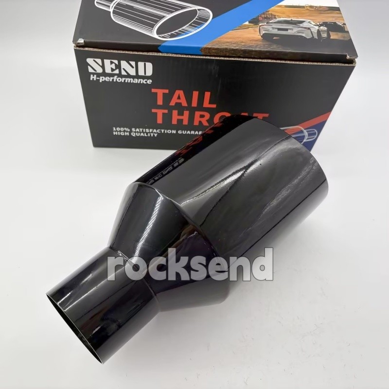 BIG 5in BLACK EXHAUST TIP 2.5in INLET ANGLE DOUBLE WALL FOR DODGE RT SRT RAM