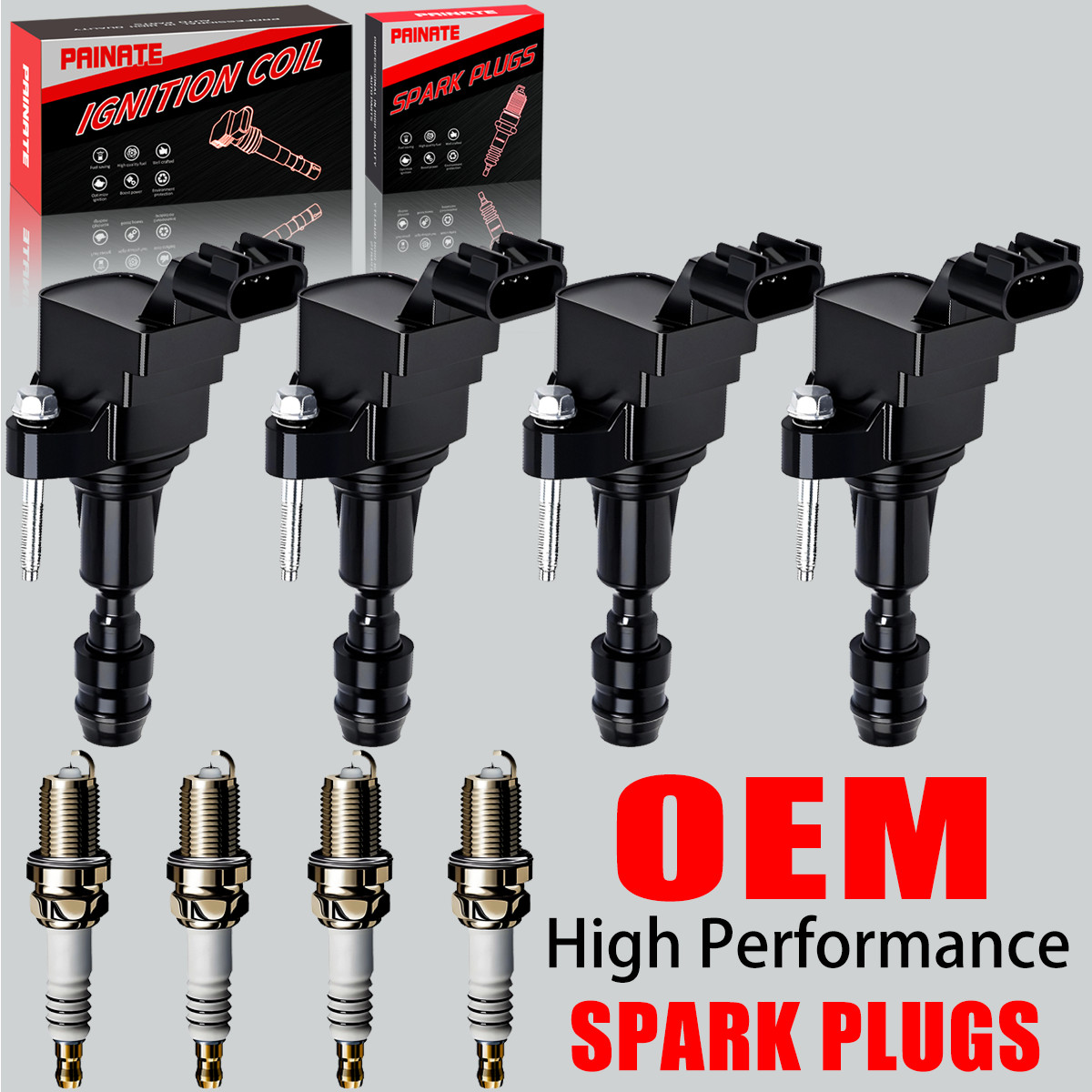 4X Brand OEM Ignition Coil & 4 Iridium Spark Plug For Chevy Buick GMC 2.4L UF491