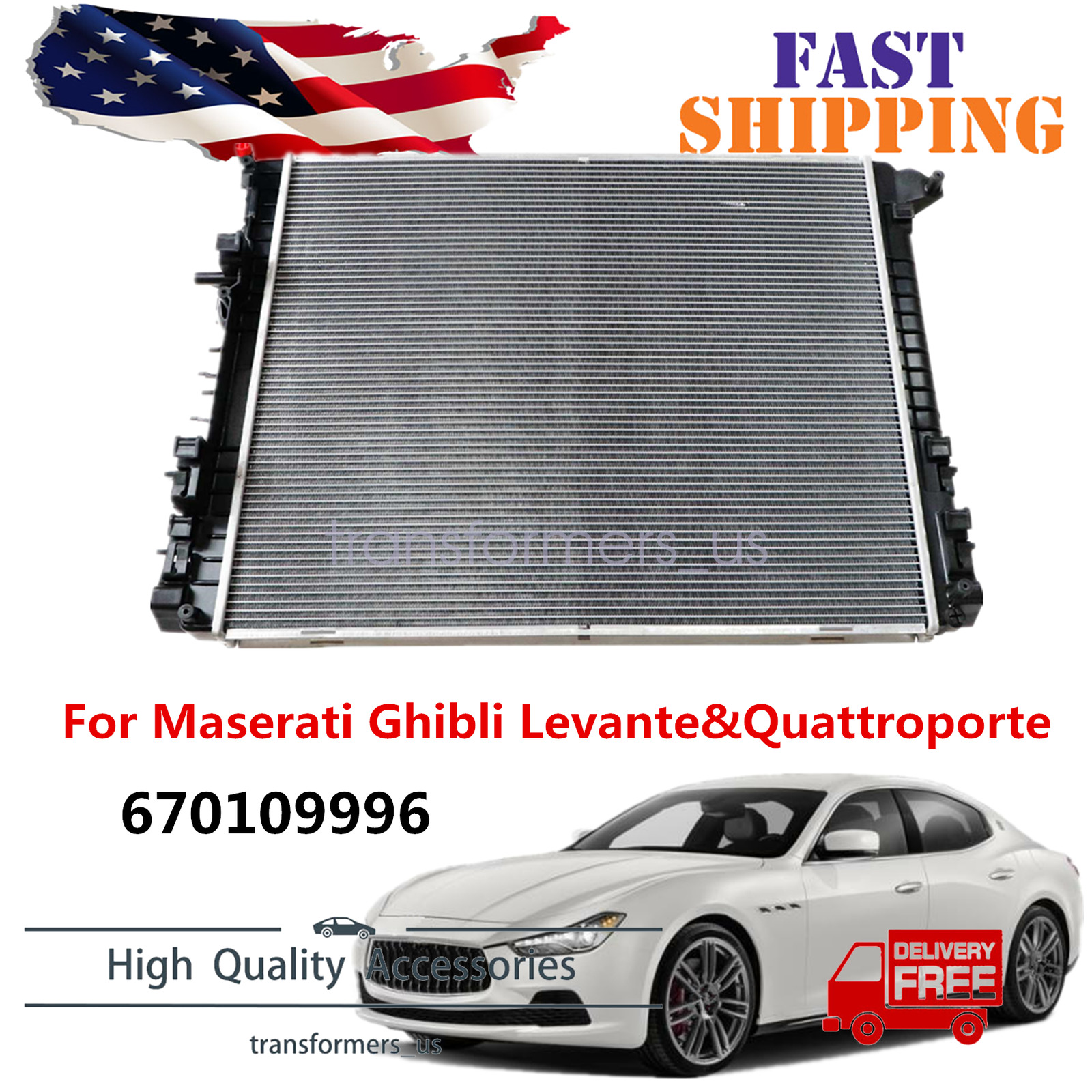 FOR Maserati Ghibli Levante Quattroporte Water Cooling Radiator 670109996