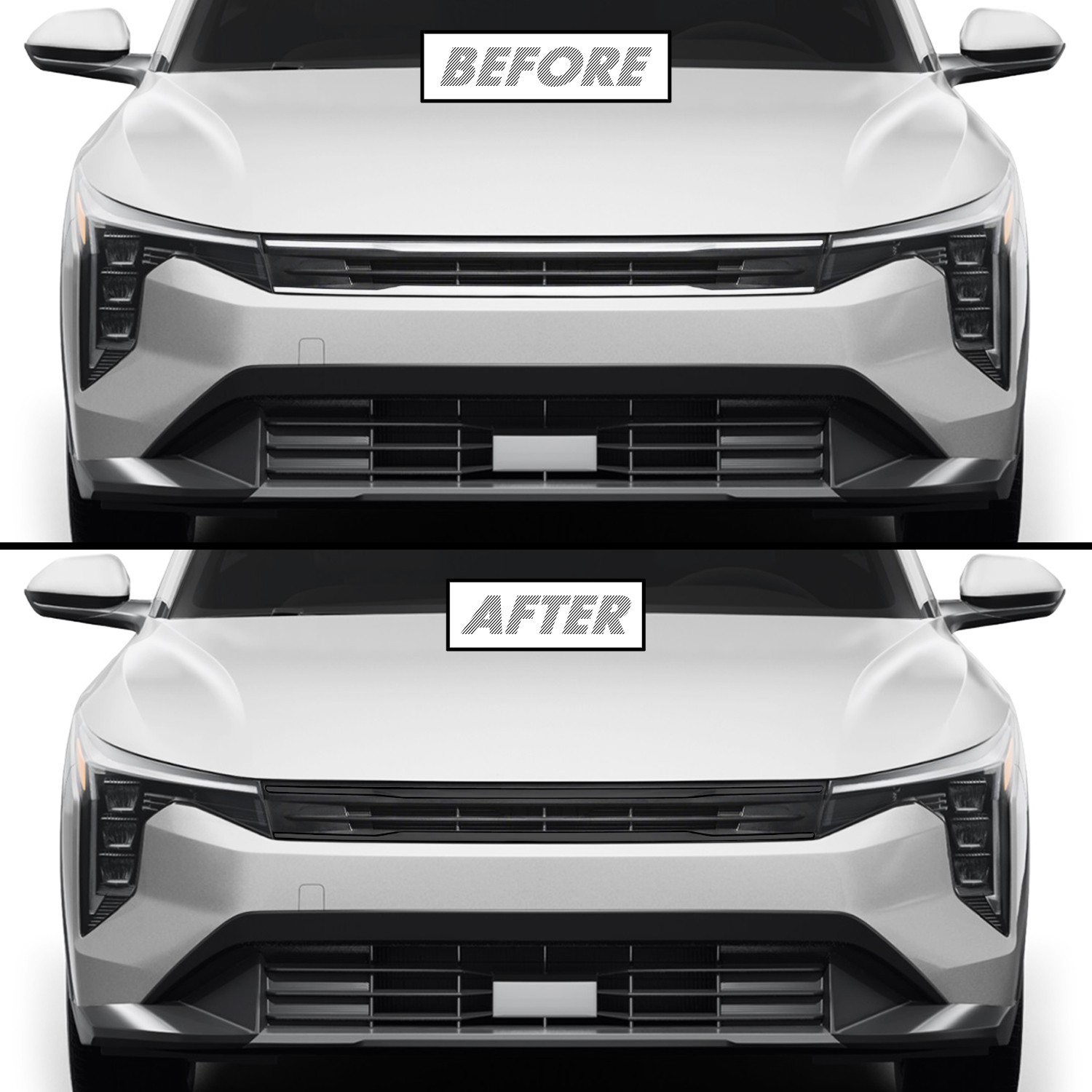 Chrome Delete Blackout Vinyl for 2025+ Kia K4 Grill Trim