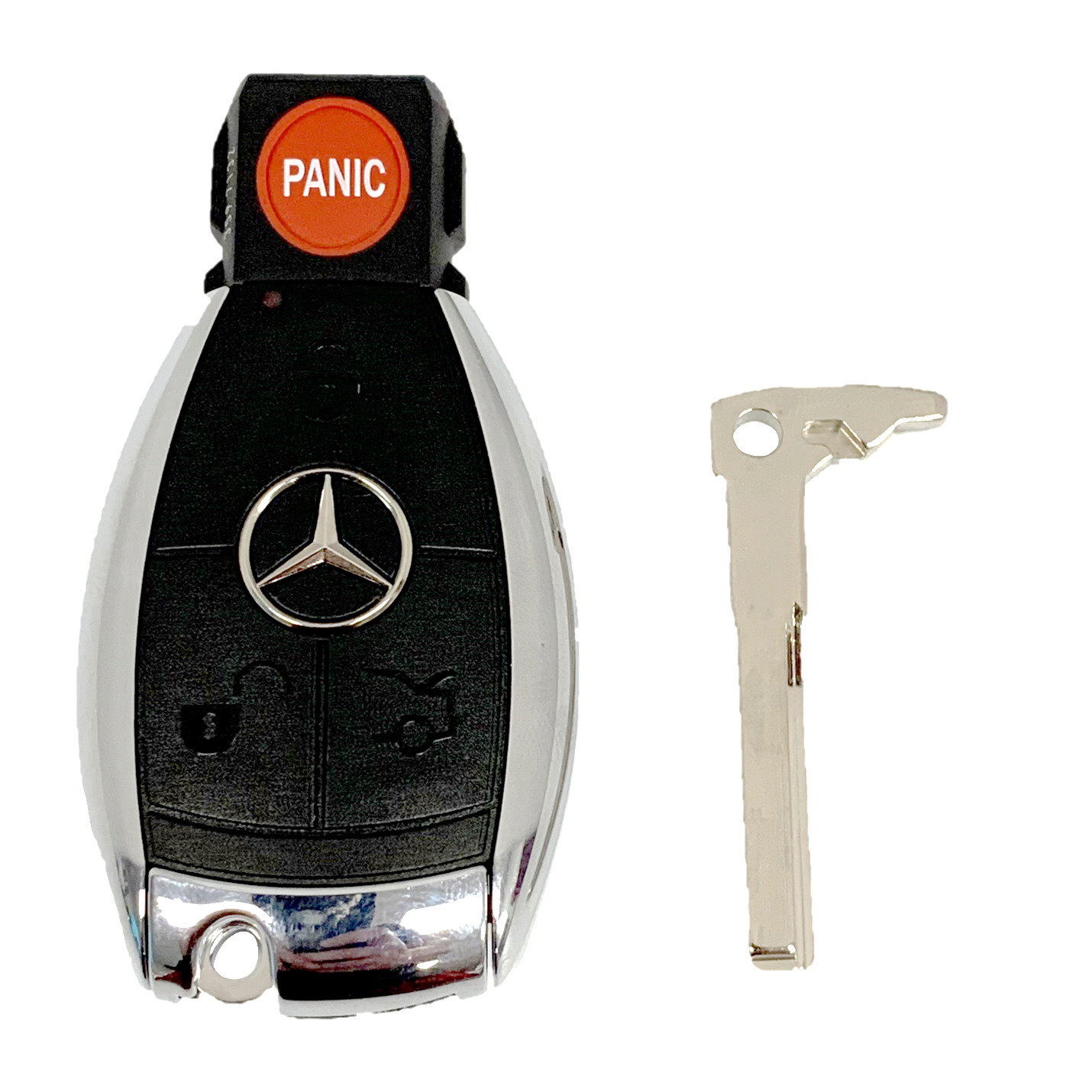 OEM Mercedes Benz Keyless Remote Fob 4B + UNCUT Key OEM Benz KR55WK49031 (SHP)