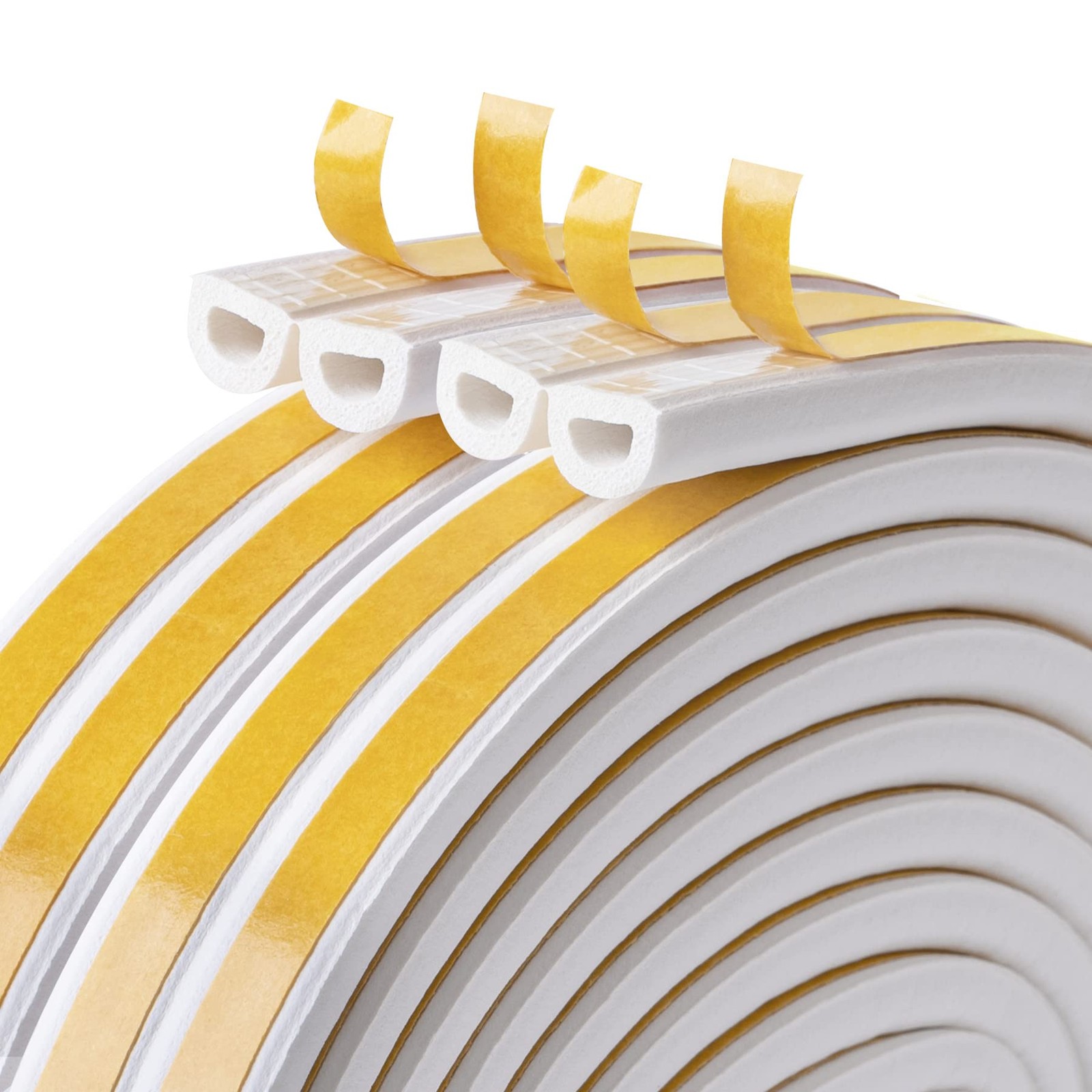 CloudBuyer Door Weather Stripping, Soundproof Insulation Seal 33Ft, White 