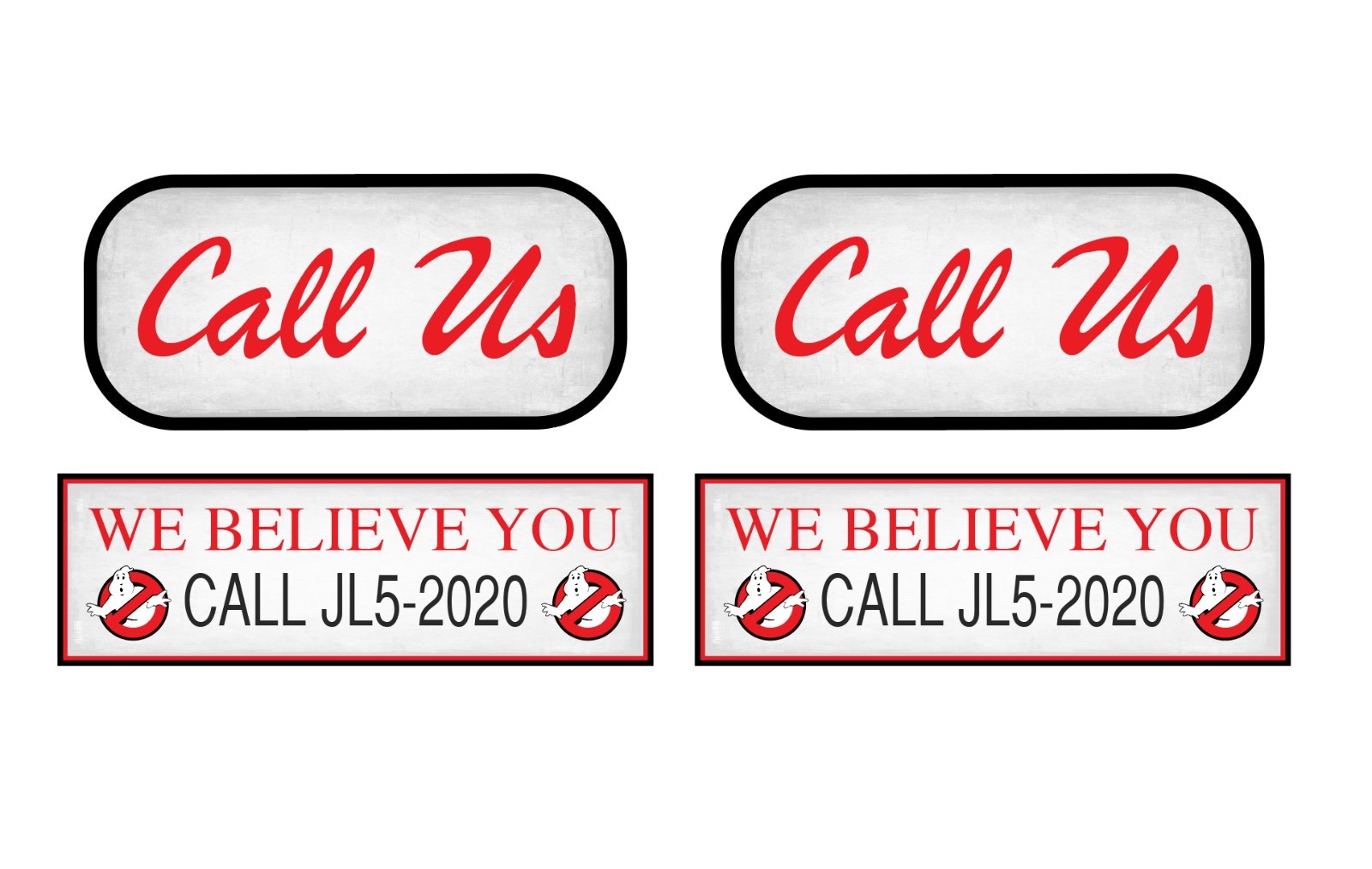 USA MAGNETS CALL US JL5-2020 Ghostbusters CAR Ecto-1a Removable Auto MAGNET Set