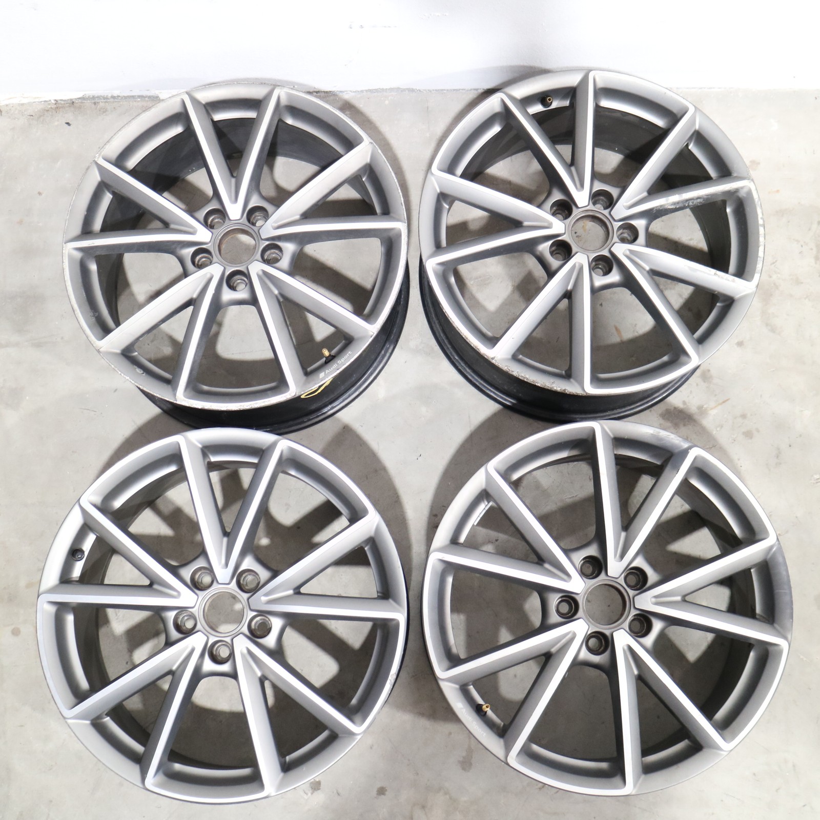 2018 Audi S3 19x8 Alloy Aluminum Wheel Rim Set 5 V Spoke OEM 8V0601025AT *NOTE