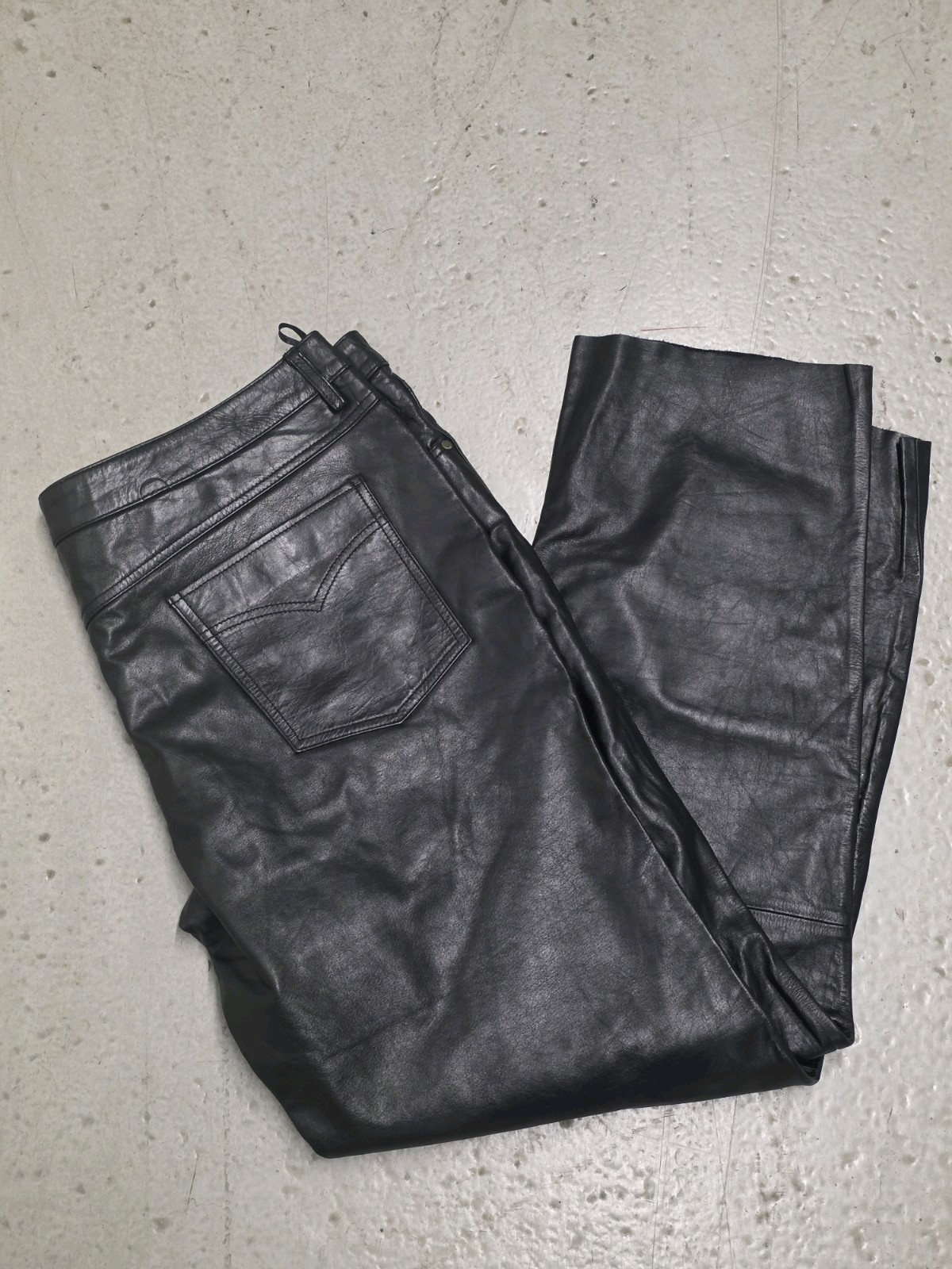Vintage USA Leather Men\'s Black Genuine Leather Motorcycle Pants Size 44 Fits42 Vintage USA Leather Men\'s Black Genuine Leather Motorcycle Pants Size 44 Fits42
