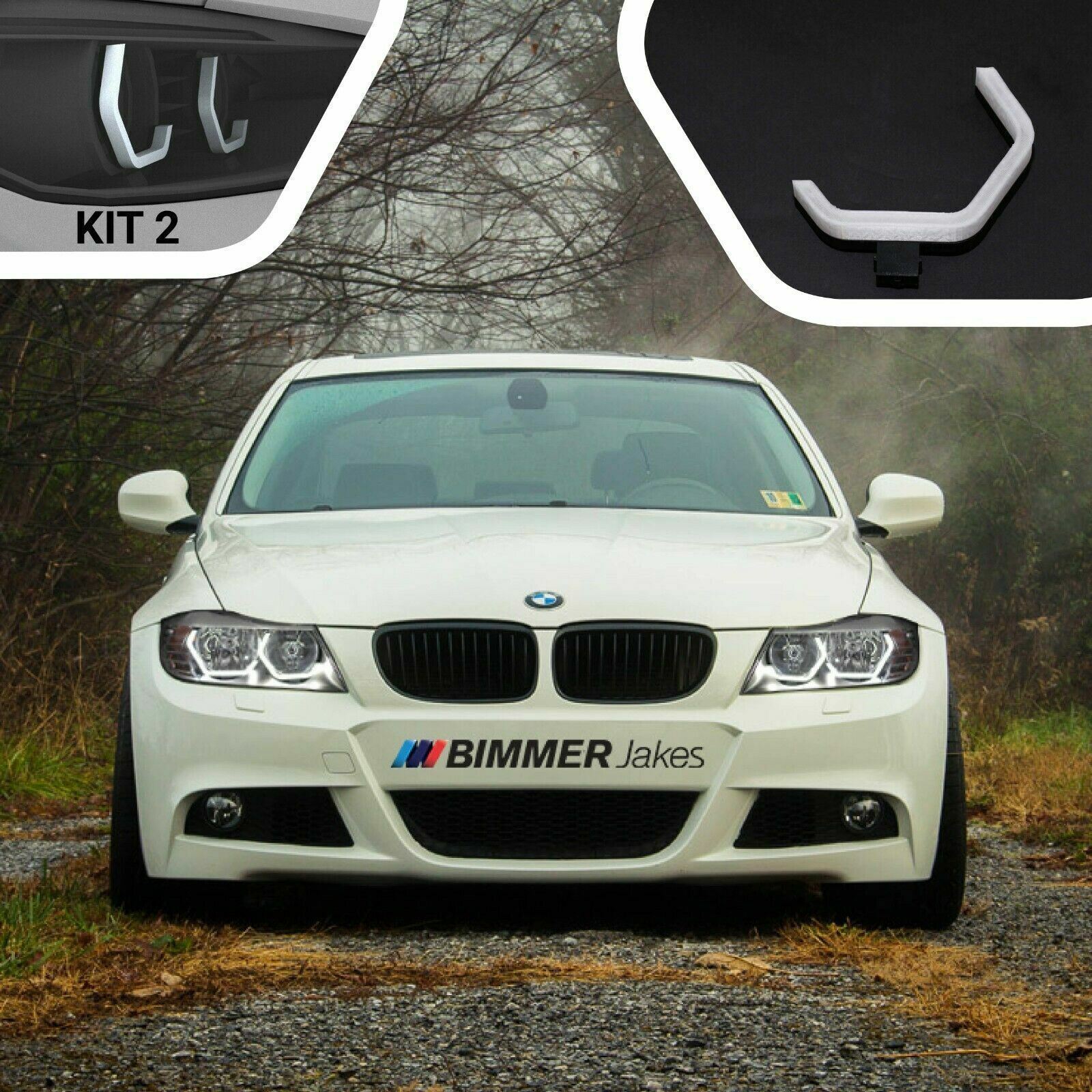 for BMW 3 E90 E91 LCI Halogen BJ ICONIC LIGHTS Kit2 LED ring Angel Eyes Halo 