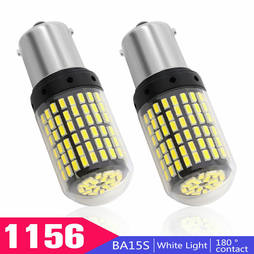 2X 1156 BA15S LED Bulb 144SMD Canbus White 20W Car Brake Reverse Lamp Tail Light