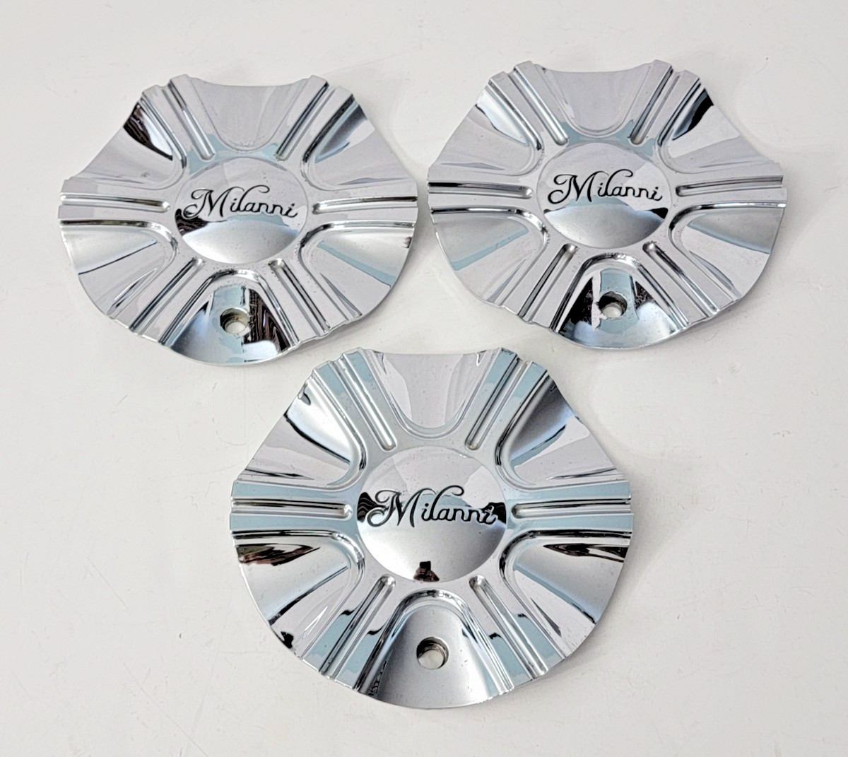 3- Milanni Stellar 452 Chrome C452 Wheel Center Caps V452-CAP LG0909-24 3- Milanni Stellar 452 Chrome C452 Wheel Center Caps V452-CAP LG0909-24