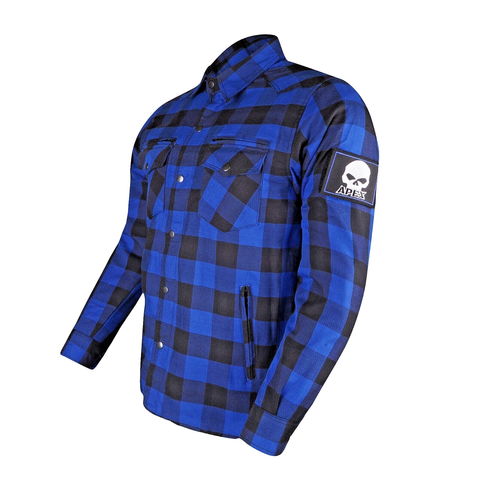 Blue Kevlar DuPont™ Motorcycle Shirt APEX - Protection, Comfort, Style - M Size Blue Kevlar DuPont™ Motorcycle Shirt APEX - Protection, Comfort, Style - M Size
