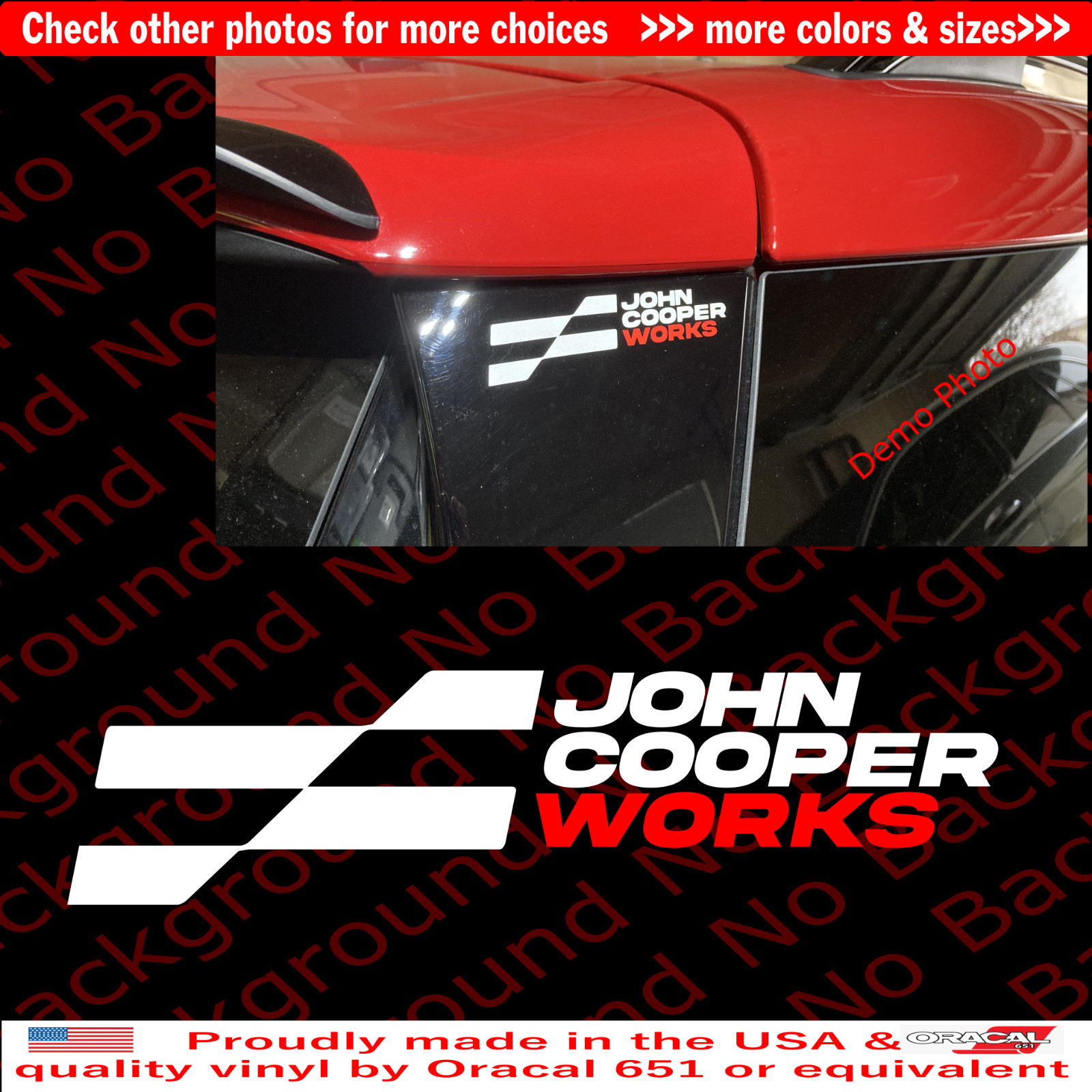Checker Flag Vinyl Decal Sticker for Mini Cooper JCW John Cooper Works MN010