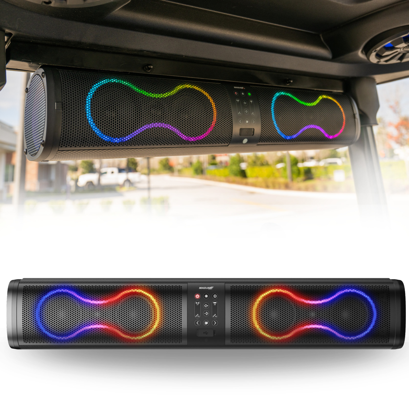 MadJax Decibel 26 inch Golf Cart Sound Bar | 500W Bluetooth 6-Speaker System
