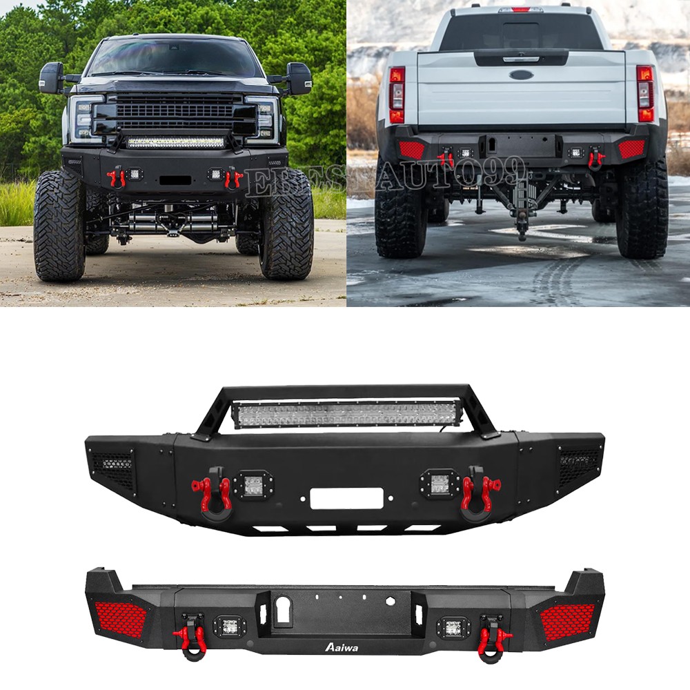 Aaiwa Fit 2017-2022 F250 F350 F450 Steel Front and Rear Bumper with LED lights