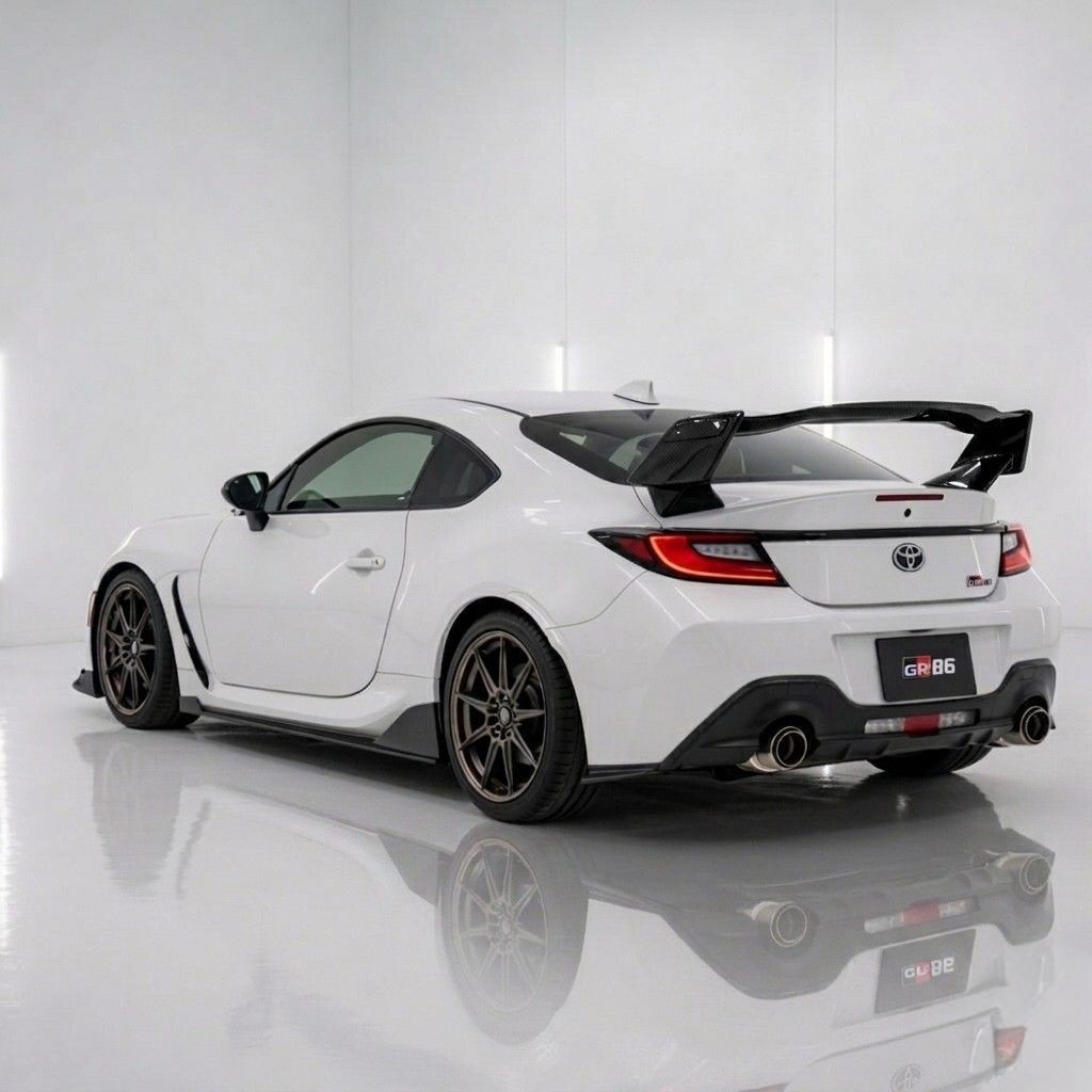 3PCS RJ STYLE CARBON WRAPPED REAR WING SPOILER FOR TOYOTA GR86 ZN8 2021+