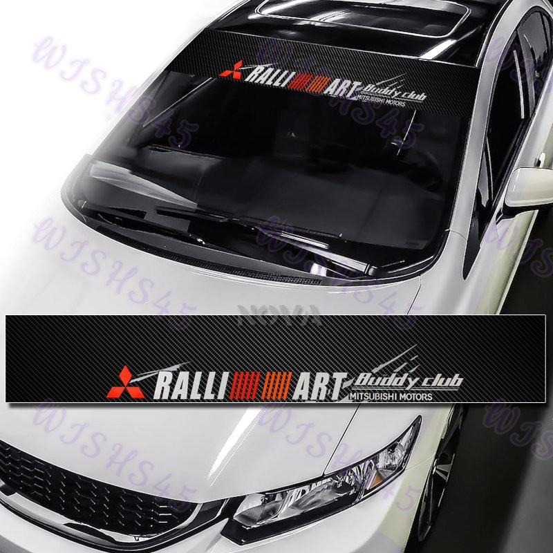 Windshield Carbon Fiber Banner Decal For Mitsubishi EVO Ralliart Eclipse Sticker