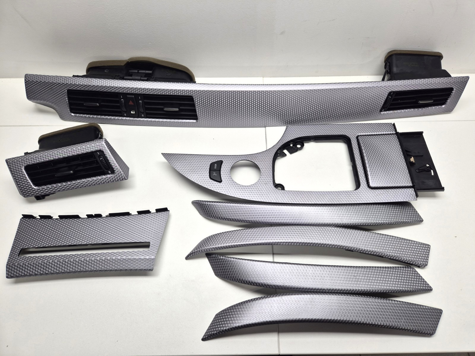 BMW E60 E61 Pre LCI M Sport Silver Alu Cube Interior Trim Set Dashboard OEM LHD