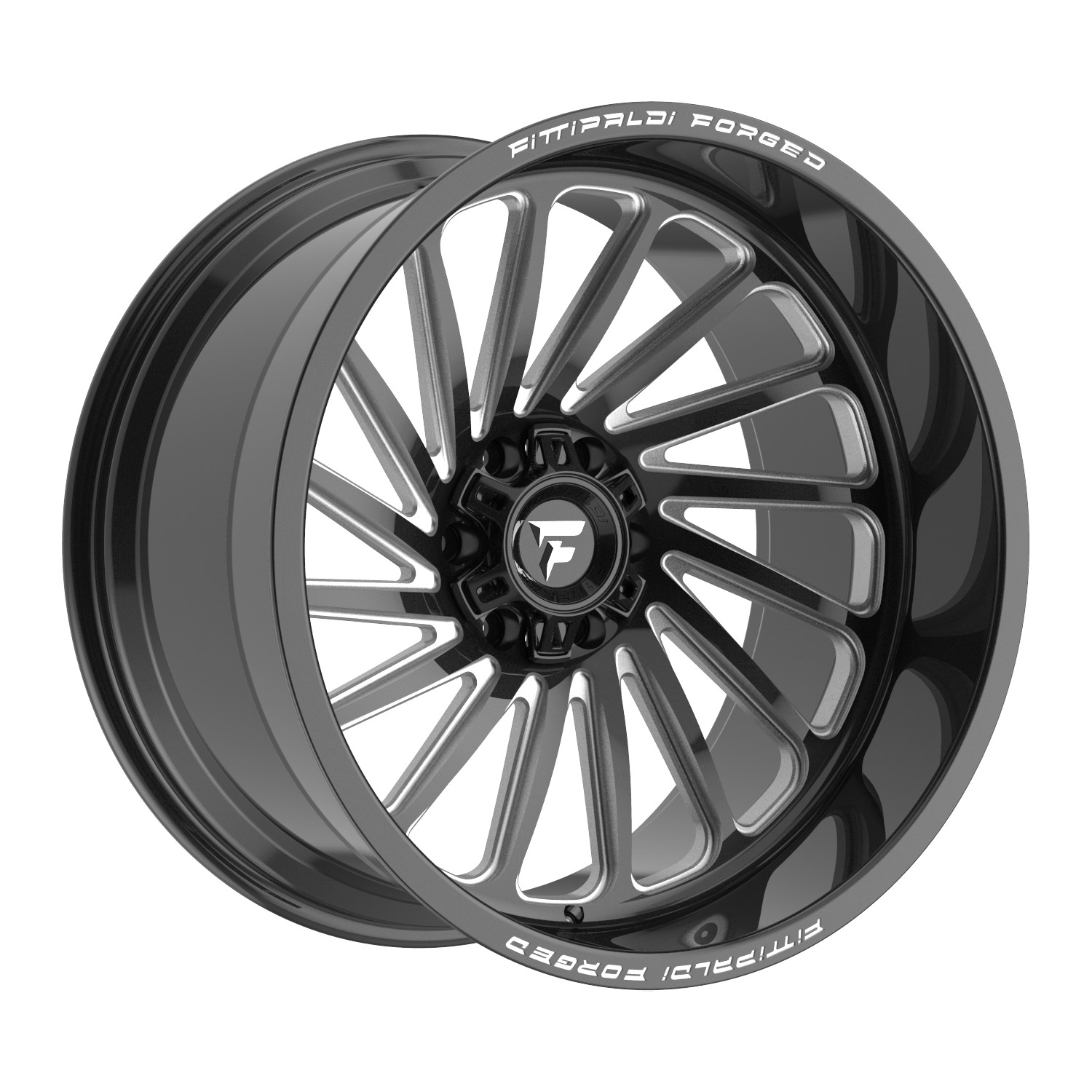 24x12 Fittipaldi FTF503BM Gloss Black LEFT DIRECTIONAL Wheel 6x135/6x5.5 (-44mm)