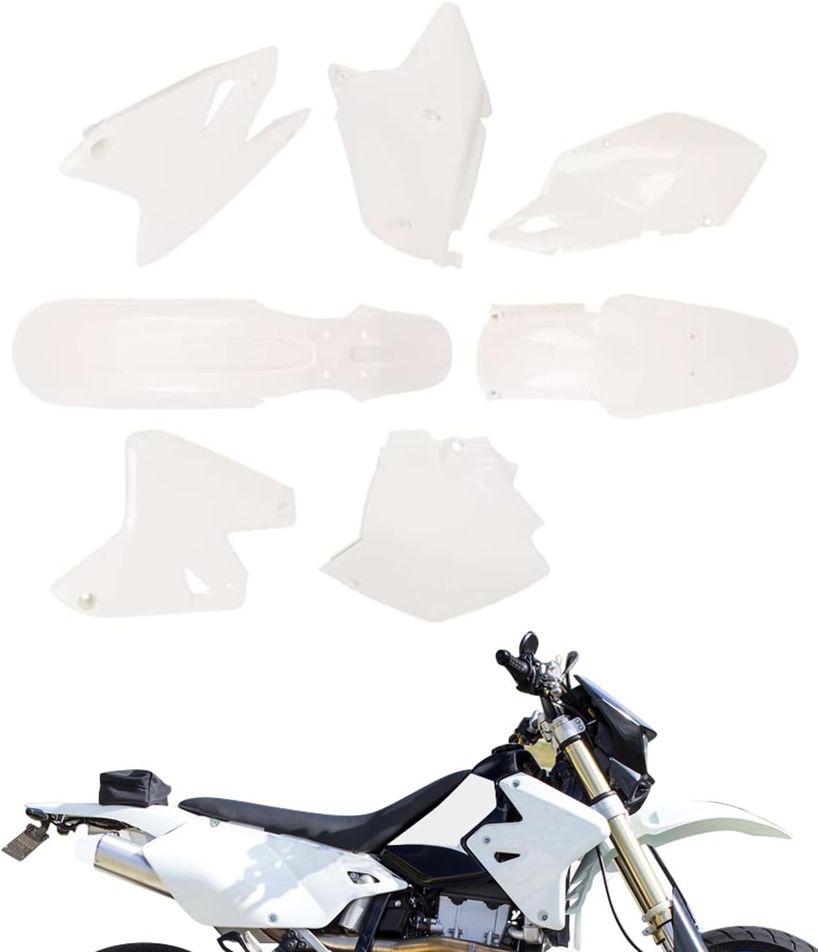 DRZ400 Plastic Fender Fairing Kit Body Work For DRZ400 DRZ400S DRZ400SM White
