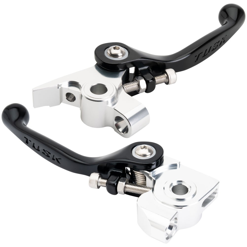 Tusk Axis Spring Loaded Folding Lever Set SHORT Black DUCATI Desmo450 MX 2026