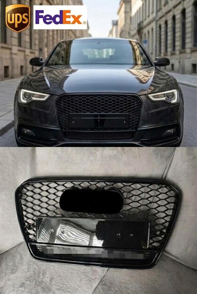 For 2012-2016 Audi A5 S5 RS5 B8.5 Front Bumper Honeycomb Mesh Grille Gloss Black