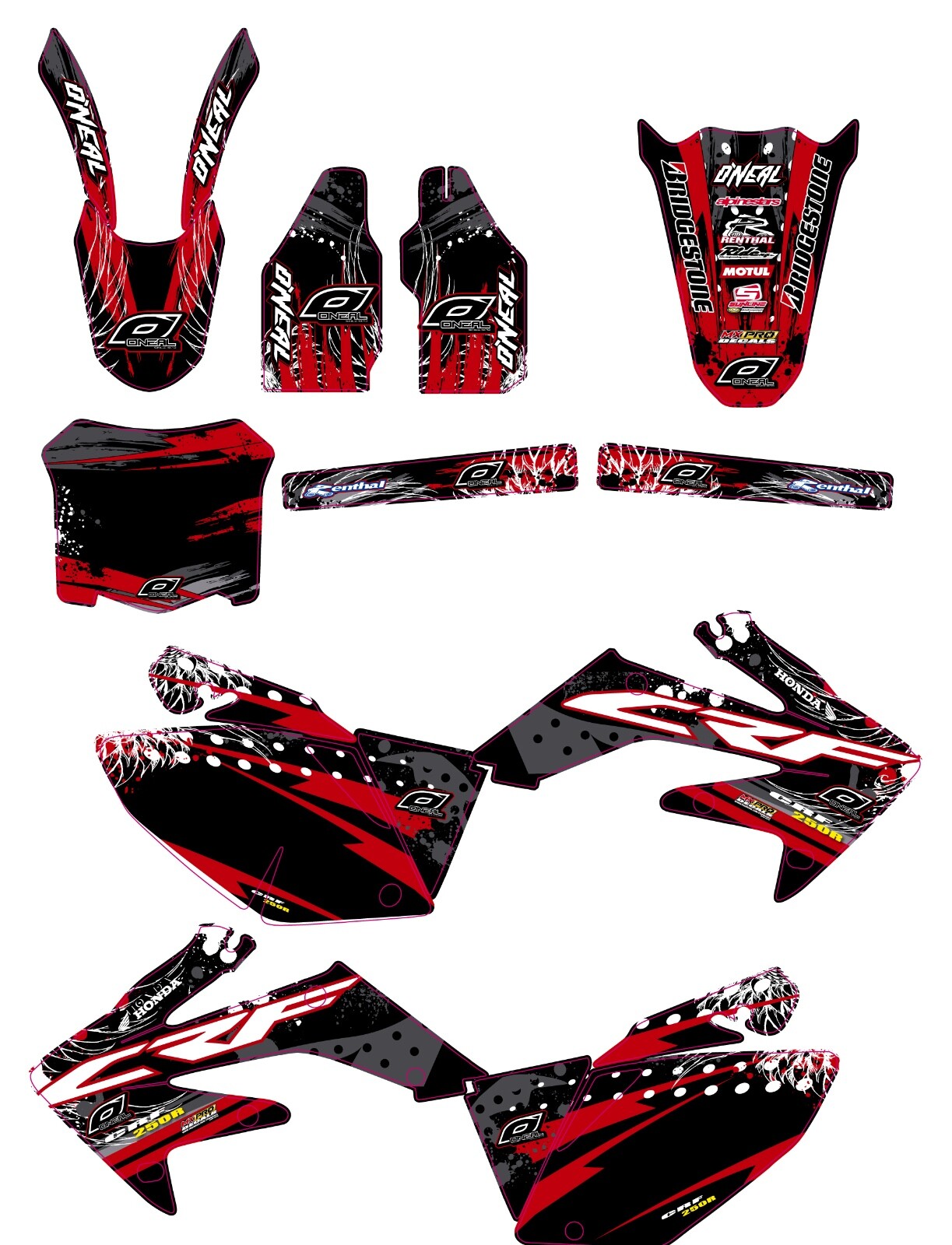 Fits HONDA CRF 250R (2006 / 2009) graphic kit decals stickers racing crf250r