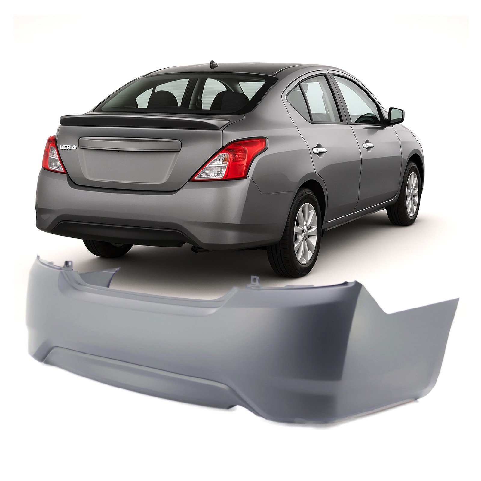 2015-2019 Nissan Versa Sedan S SV Primed Rear Bumper Cover NI1100297 HEM229KM0J