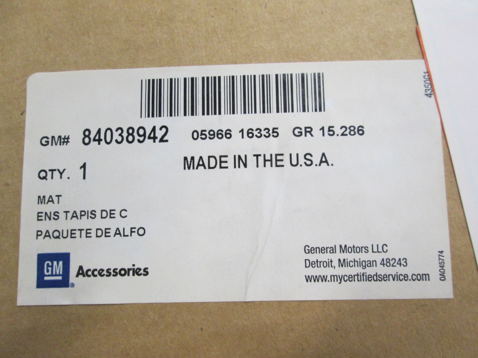 OEM NEW All Weather Rubber Floor Mats Front & Rear Gray 16-20 Malibu 84038942