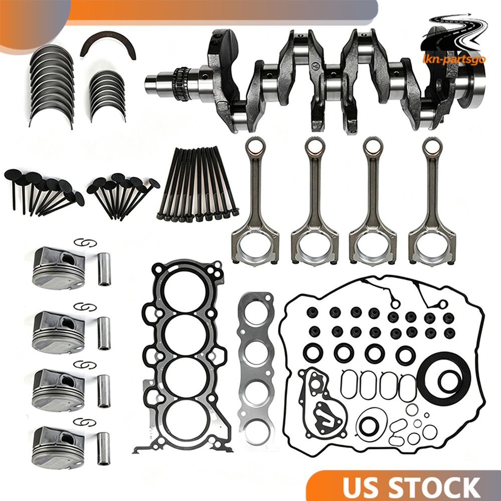 Engine Piston Gasket Rebuild Kit w/ Crankshaft & Rod for Hyundai Kia G4NH 2.0L
