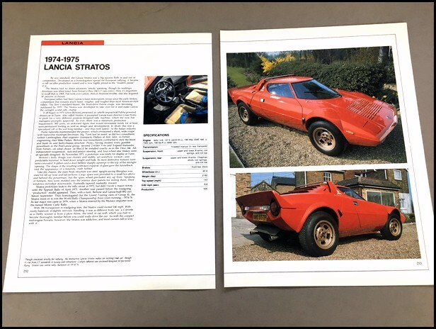Lancia Stratos Car Review Print Article with Specs 1974 1975 P252