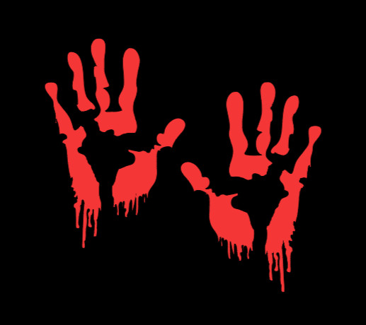 Bloody zombie hand print sticker walking dead Halloween Funny car window decal