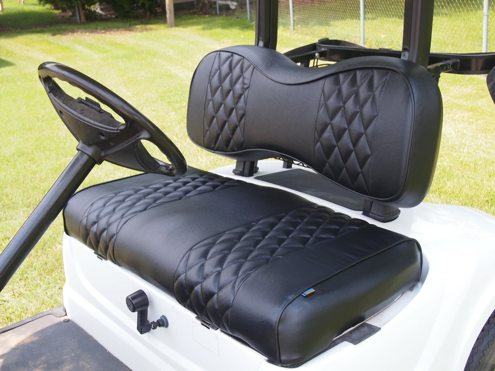 4 PCS Golf Cart Seat Cover Black Diamond Stitched For YAMAHA DRV/ DRIVE 2 2007+ 4 PCS Golf Cart Seat Cover Black Diamond Stitched For YAMAHA DRV/ DRIVE 2 2007+