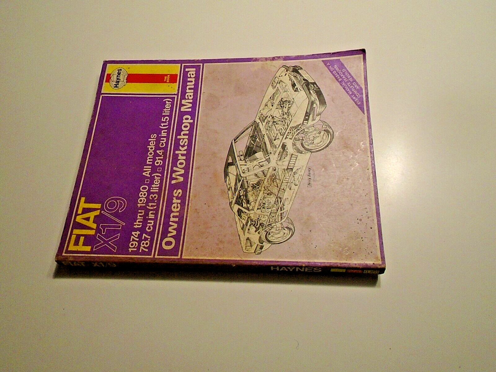 Haynes Fiat X 1/9 Automotive Repair Manual \'74-\'80 terry davey paperbsck  stains