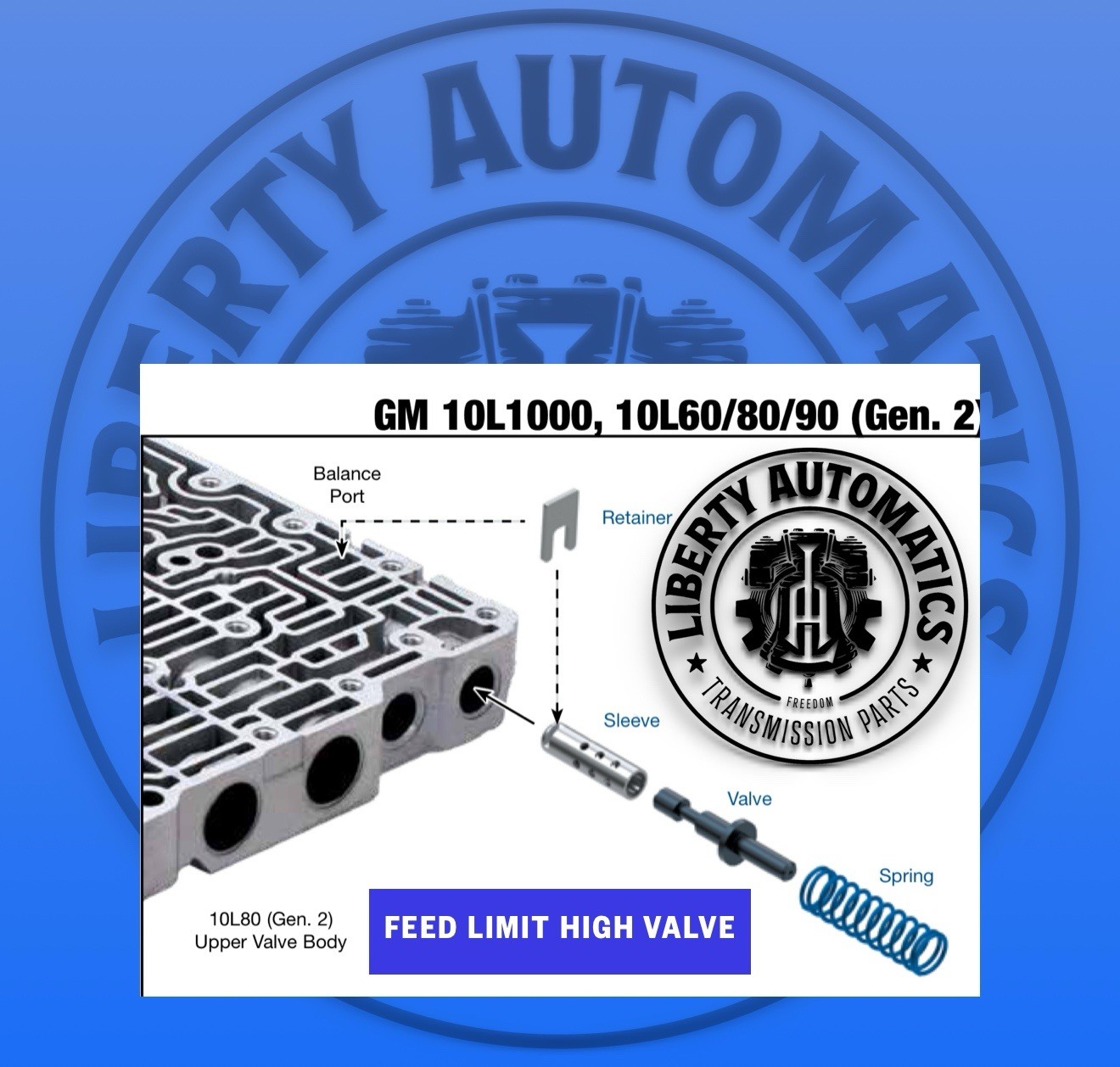 10L1000/10L80/10L90/10L60 GM SONNAX FEED LIMIT HIGH VALVE KIT DROP IN  VALVE