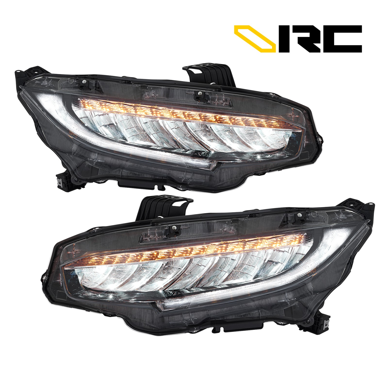 VRC Full LED Headlight Assemblies w DRL for 2016-2021 Honda Civic Left & Right