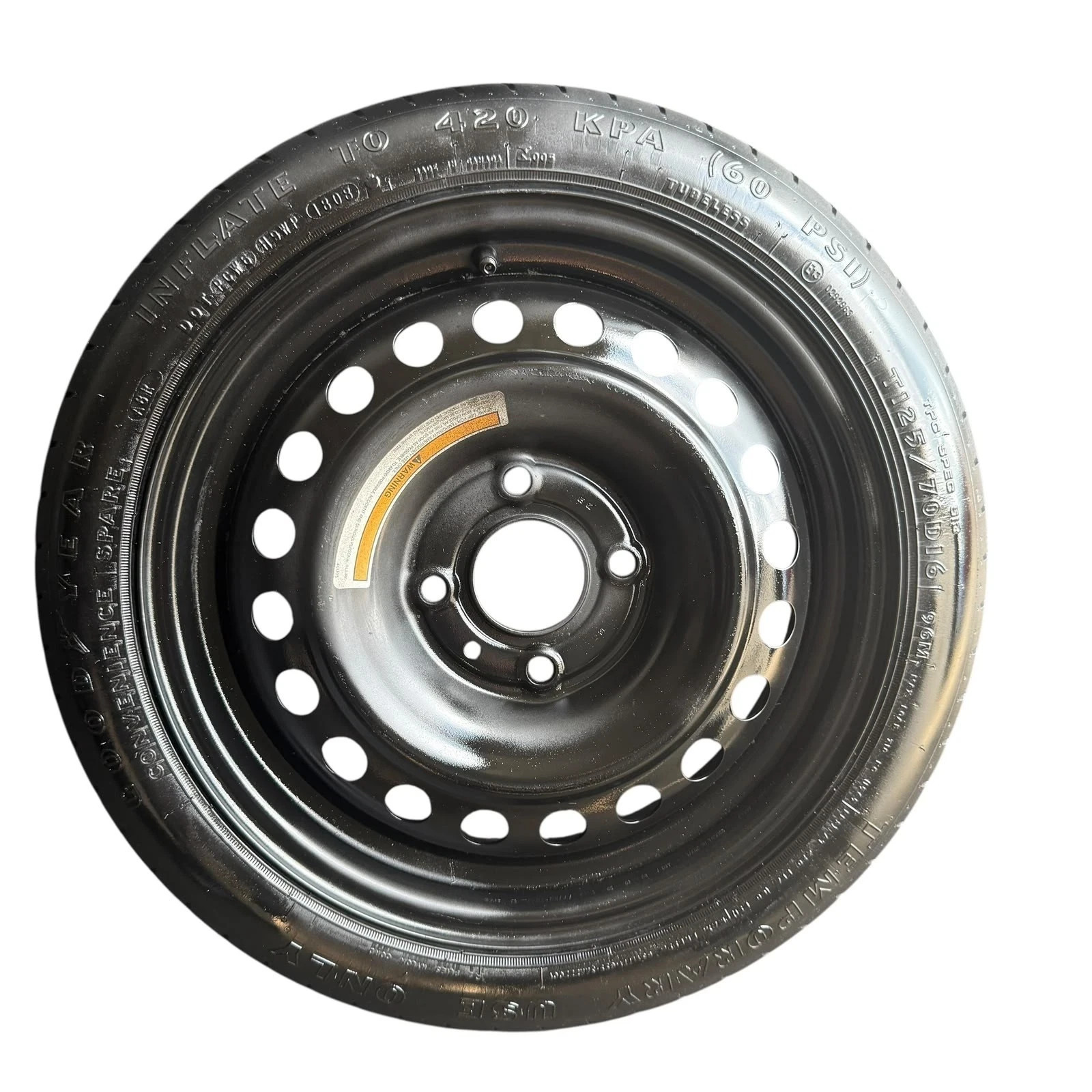2007-2012 Nissan Sentra 2.0L 4 Lug Spare Tire Donut T125/70D16 4x114.3 CB66 OEM